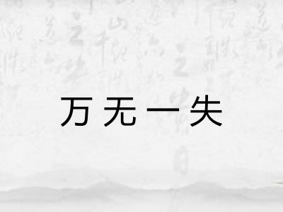 万无一失