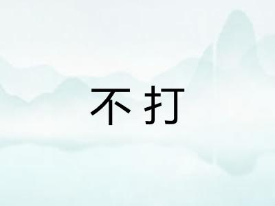 不打