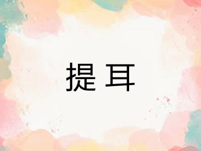 提耳 提耳