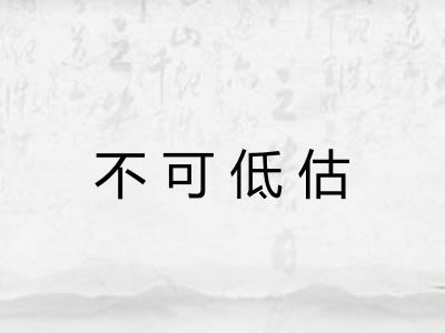 不可低估 不可低估