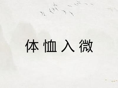 体恤入微