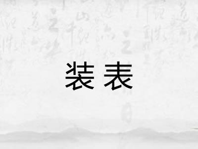 装表