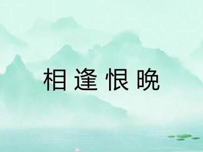 相逢恨晩