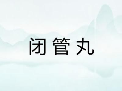 闭管丸